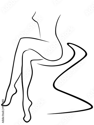 Graceful woman body on a sofa
