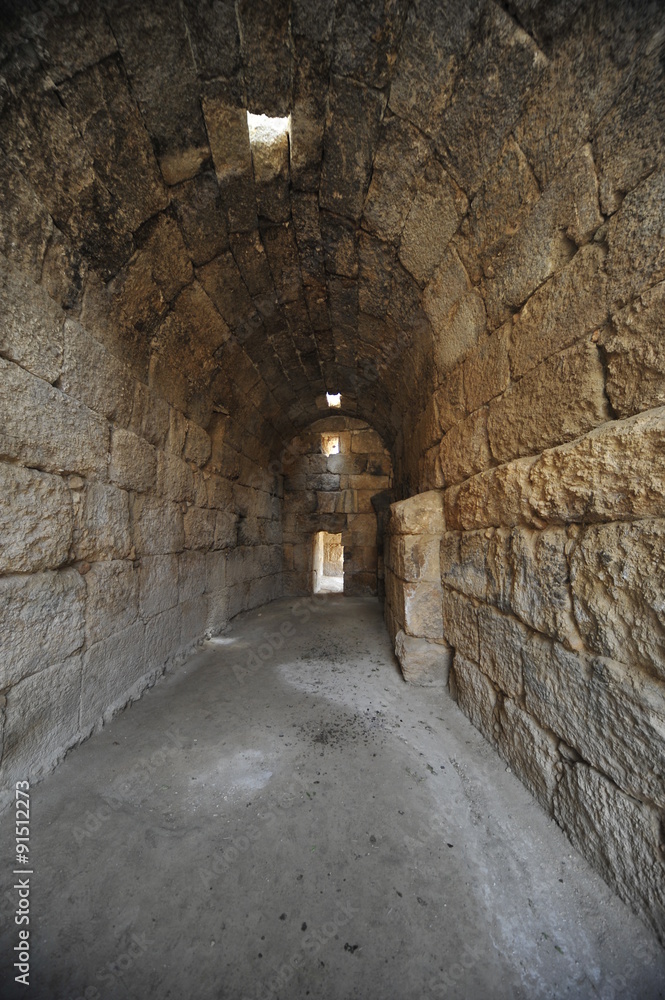 Remains of the ancient Roman Amphitheater in Beit Guvrin