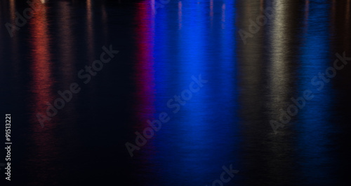 Colored water background from city lights