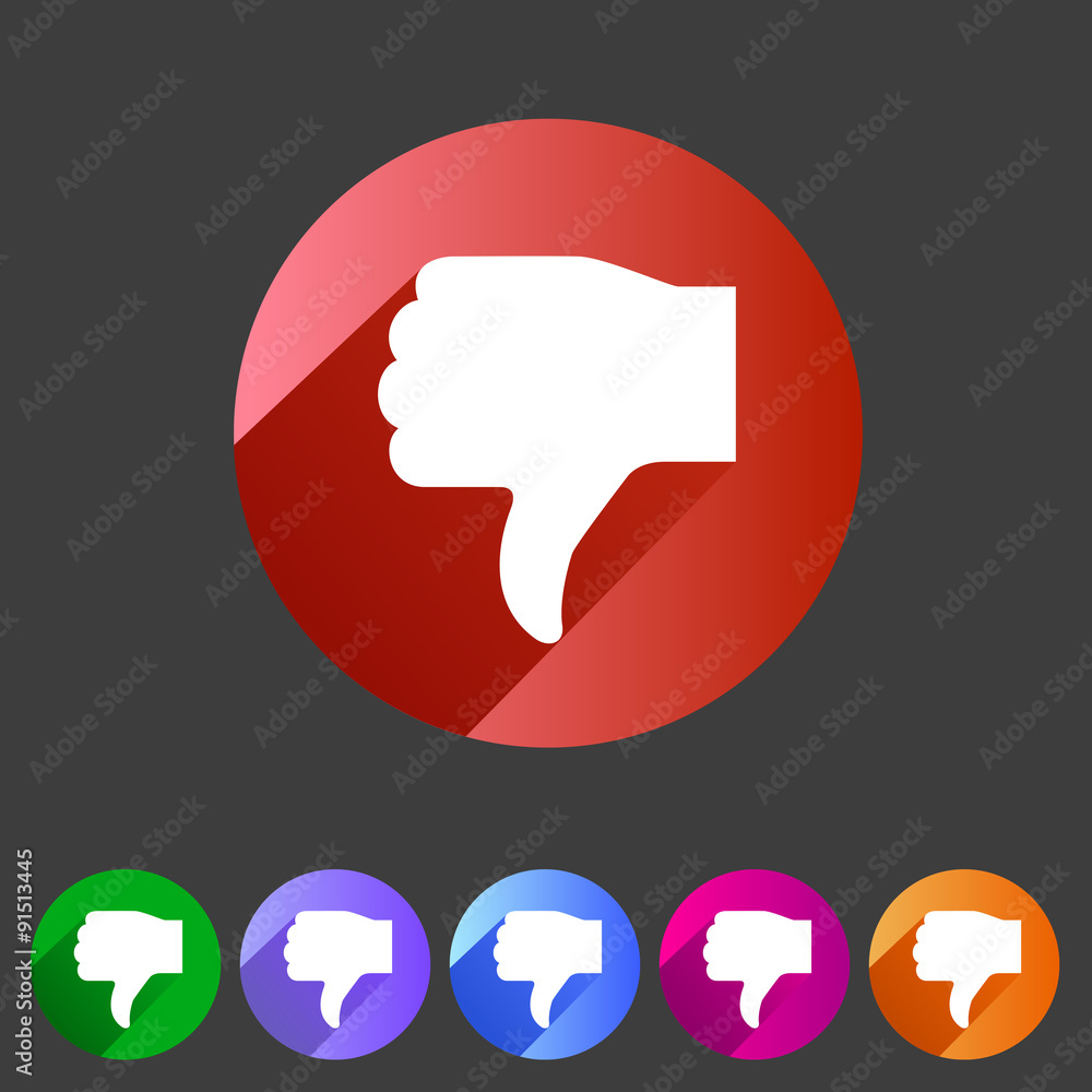 Thumbs down dislike icon flat web sign symbol logo label Thumbs down dislike icon flat web sign symbol logo label