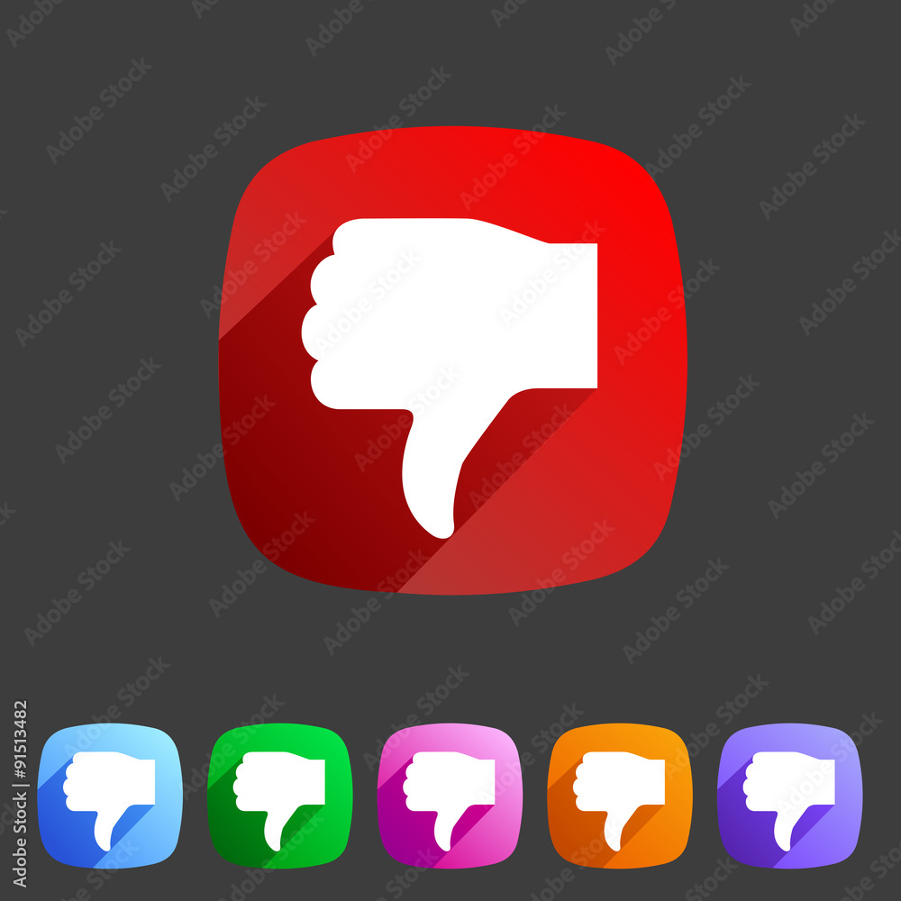 Thumbs down dislike icon flat web sign symbol logo label Thumbs down dislike icon flat web sign symbol logo label