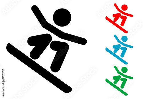 Pictograma snowboard varios colores