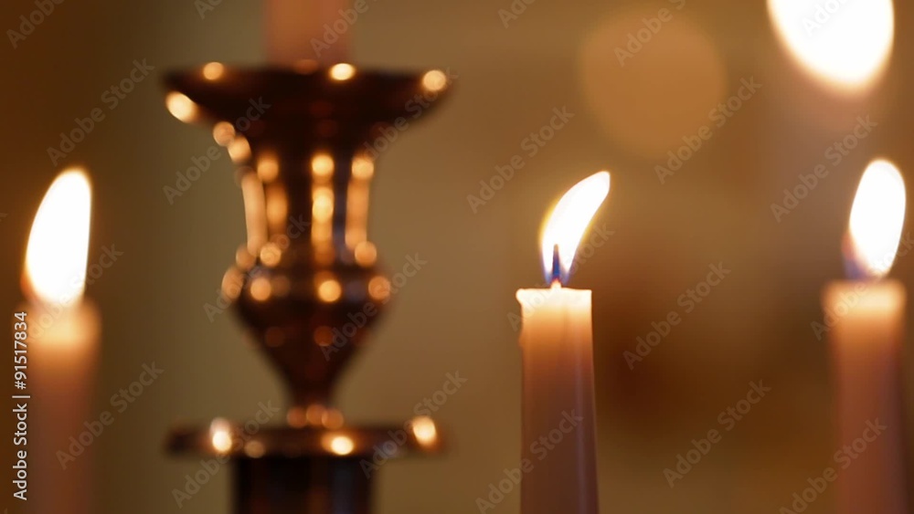 Burning Candles Flame Moved By Wind Burning Candles Flame Moved By Wind