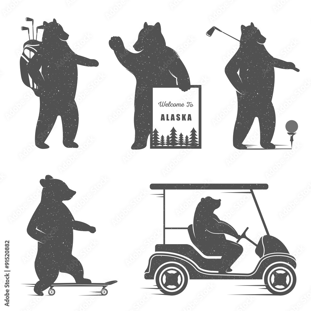 Fototapeta premium Vector Illustration Fun Bear