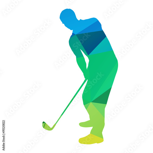 Abstract geometrical golfer