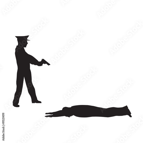Criminal, offender and Police officer.