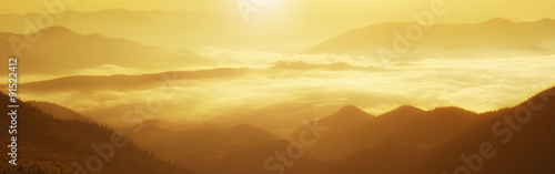 Mountain foggy sunrise #91522412