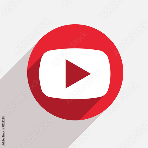 Vector modern play red circle icon