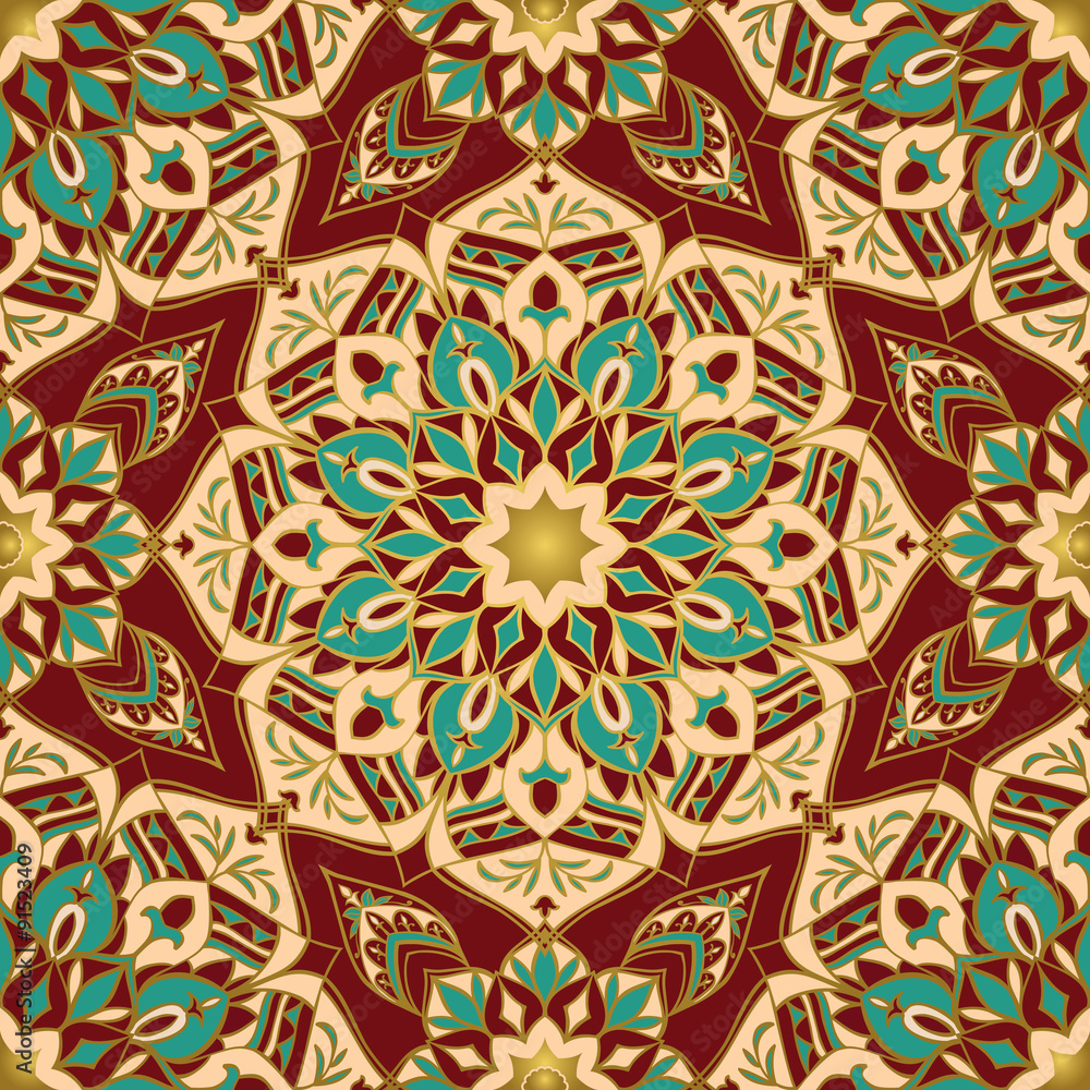 African red and gold pattern.