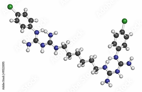 Chlorhexidine antiseptic molecule.  photo