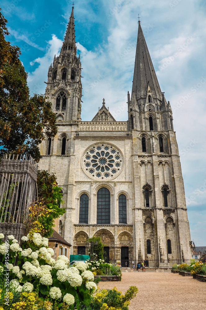 Façade ouest de la cathédrale de Chartres, Portail Royal, France, gothique