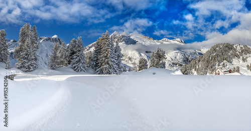 Wallpaper Mural Verschneites Panorame in den Schweizer Alpen Torontodigital.ca