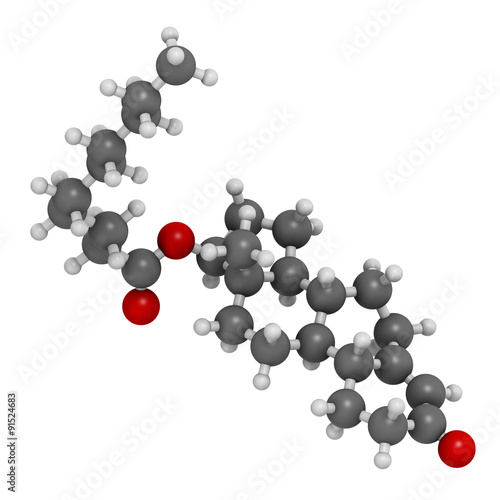 Nandrolone decanoate anabolic steroid drug molecule. 