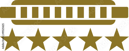 Harmonica with 5 stars