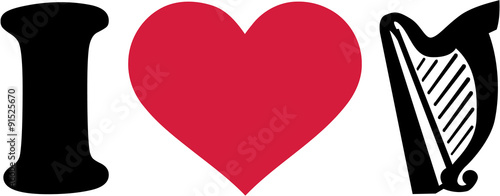 I love harp symbol