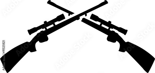 Crossed shotguns