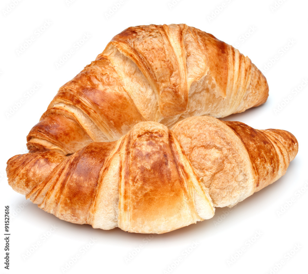 Croissant or crescent roll isolated on white background cutout Croissant or crescent roll isolated on white background cutout