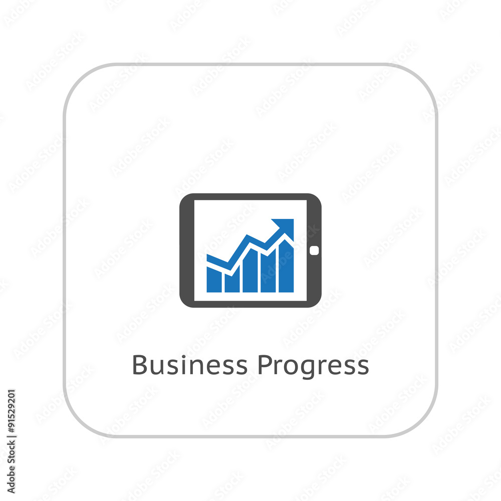 Business Progress Icon. Business Concept. Flat Design. Business Progress Icon. Business Concept. Flat Design.