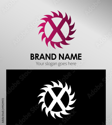 Abstract Letter X Icon sun logo
