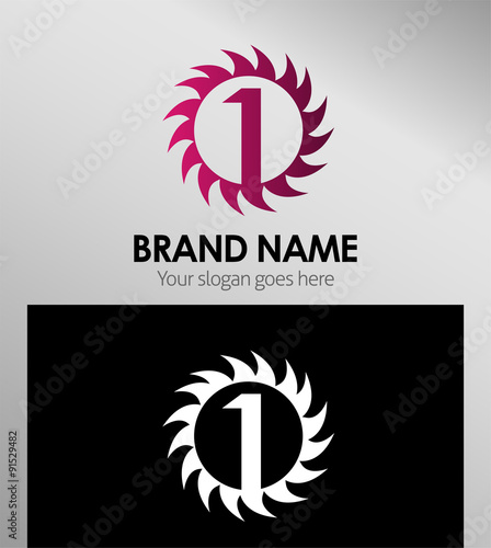 Number one 1 logo icon template
