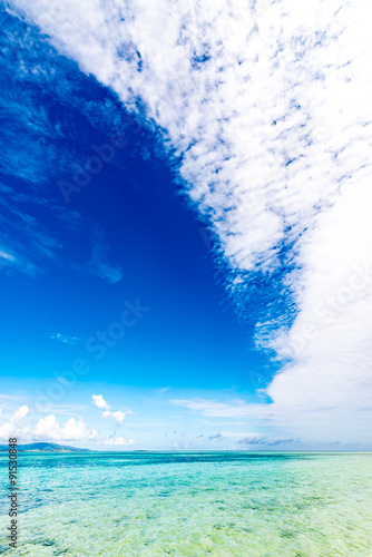 Sea  sky  landscape. Okinawa  Japan  Asia.