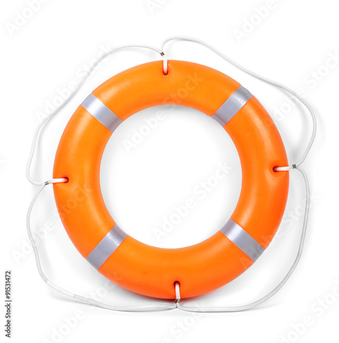 A life buoy for safety at sea, isolated on white