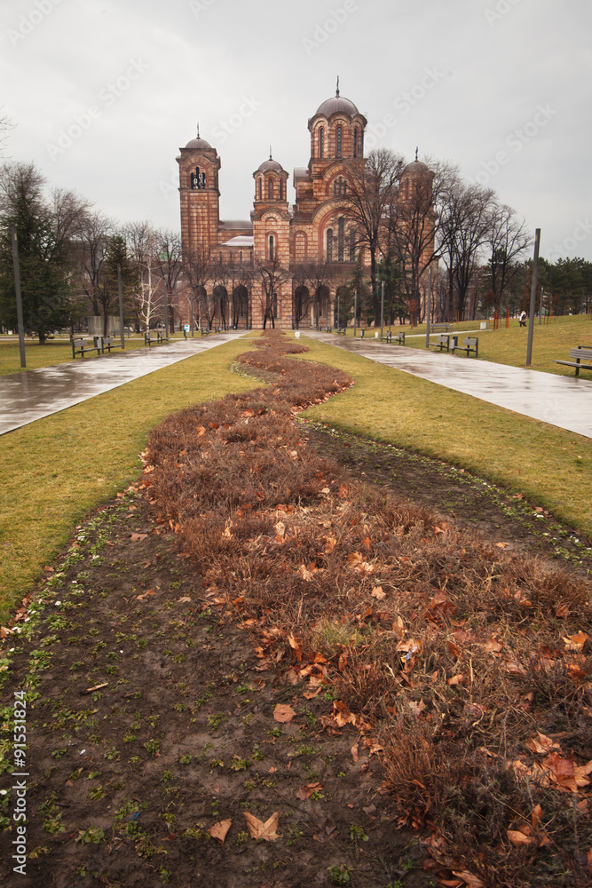 Obraz premium Saint Marc church in Belgrade, Serbia