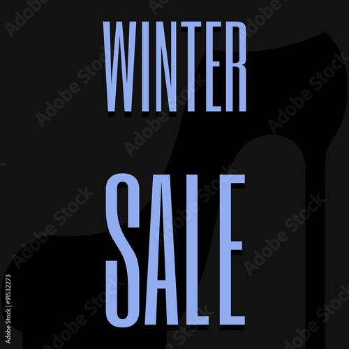 banner big winter sale platform shoes vector