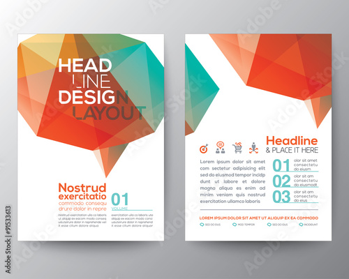 Abstract brain shape low polygon graphic design Layout