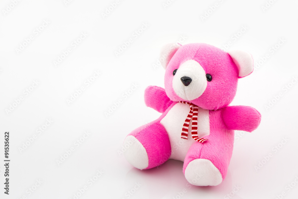 Obraz premium Pink teddy bear toy.