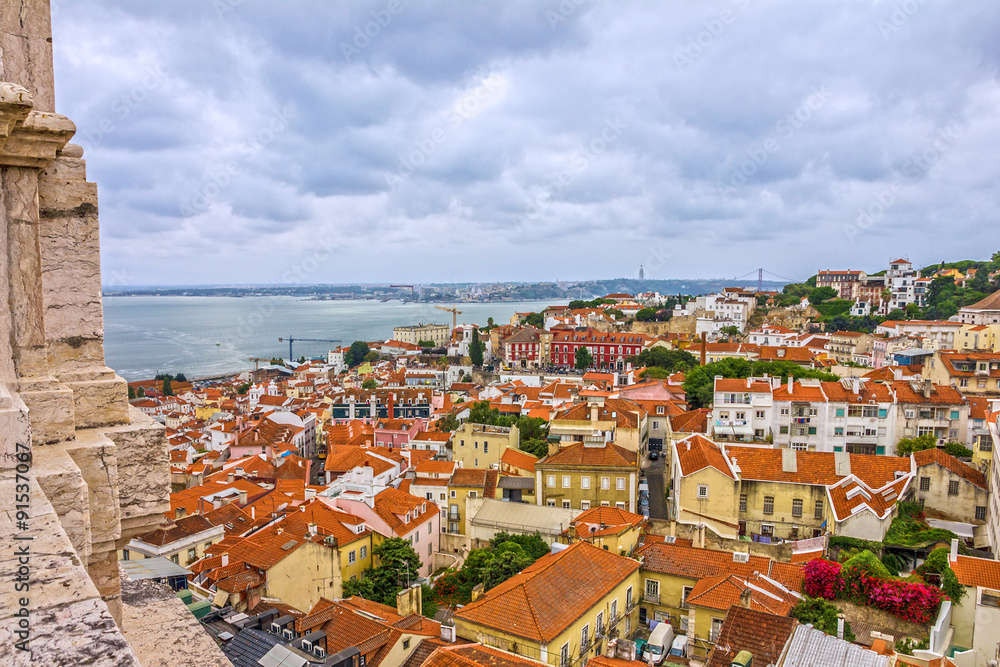 Lisbon, Portugal. Tagus River Panorama