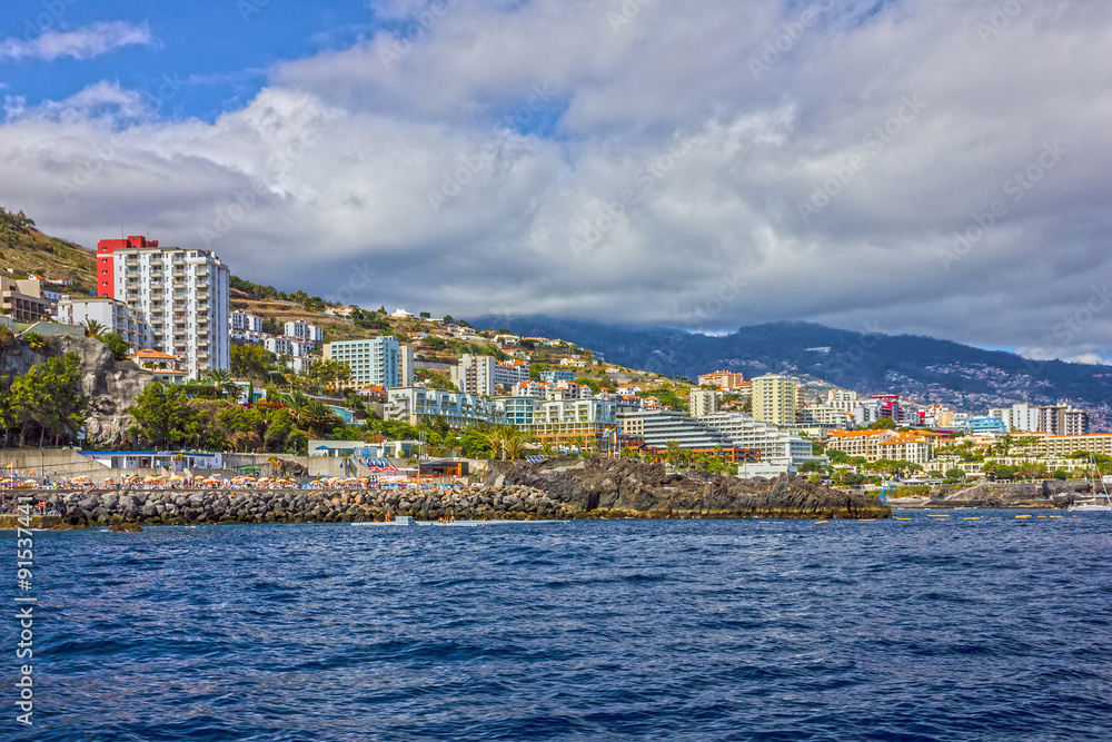 Madeira island sea front view