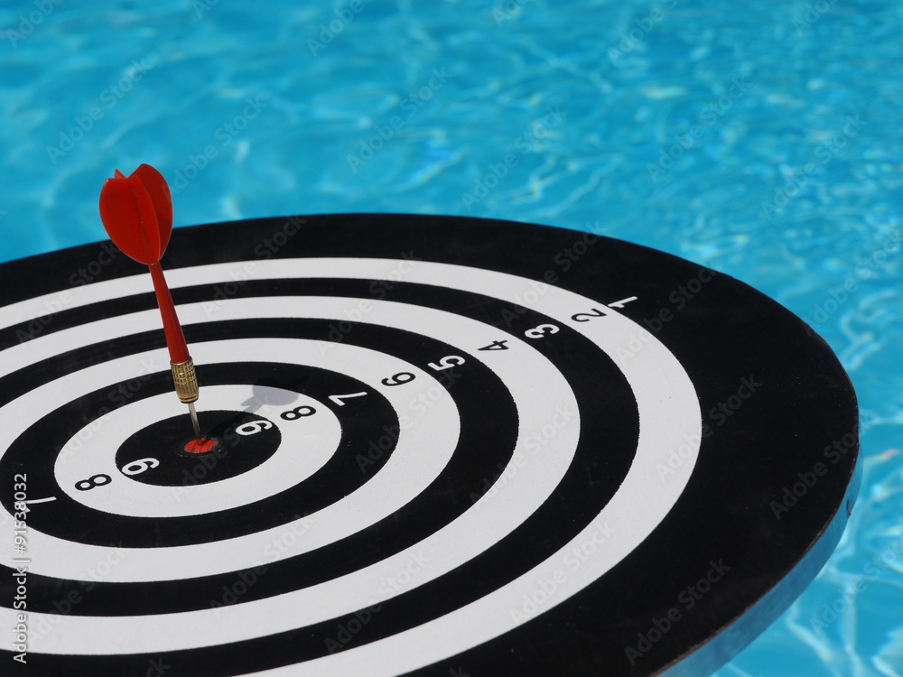 dartboard floating blue water dartboard floating blue water