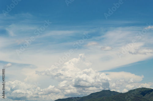 Beautiful landscape on mountain with sky