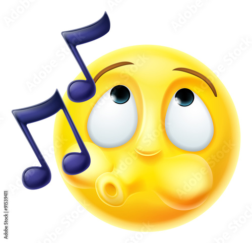 Emoji Emoticon Whistling Tune Happily photo