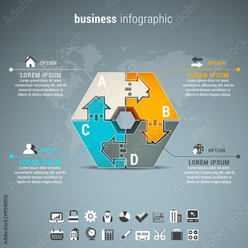 Business infographic made of houses.