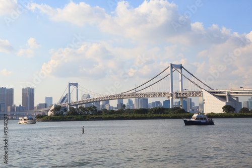 Canvas Print rainbow bridge odaiba tokyo japan