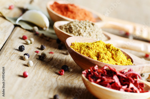 Fototapeta Naklejka Na Ścianę i Meble -  Spoons with spices