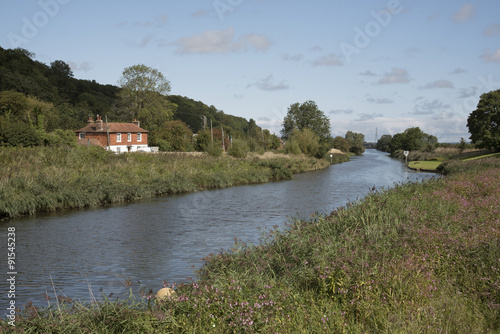 The River Rother seen from Iden Lock near Rye East Sussex UK