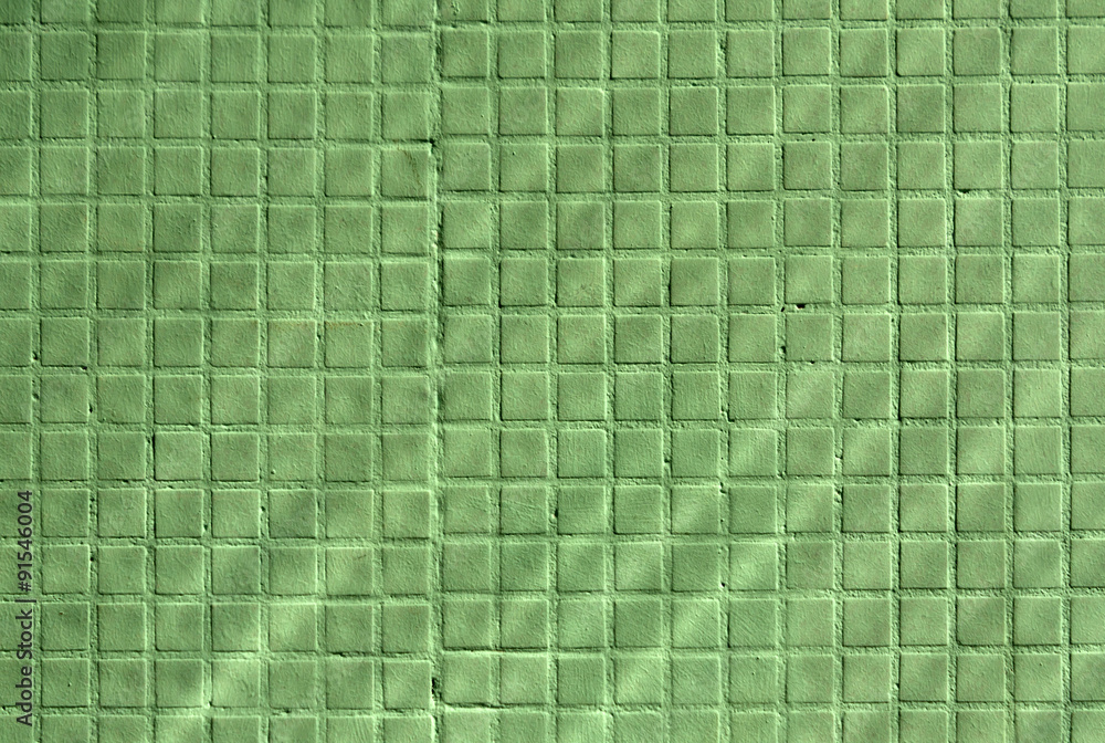 Fototapeta premium Green brick and plaster wall texture.