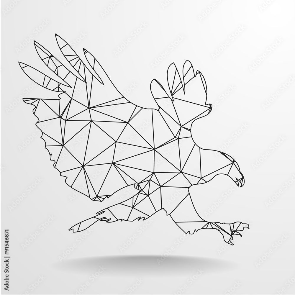 Naklejka premium Polygonal Eagle Outline