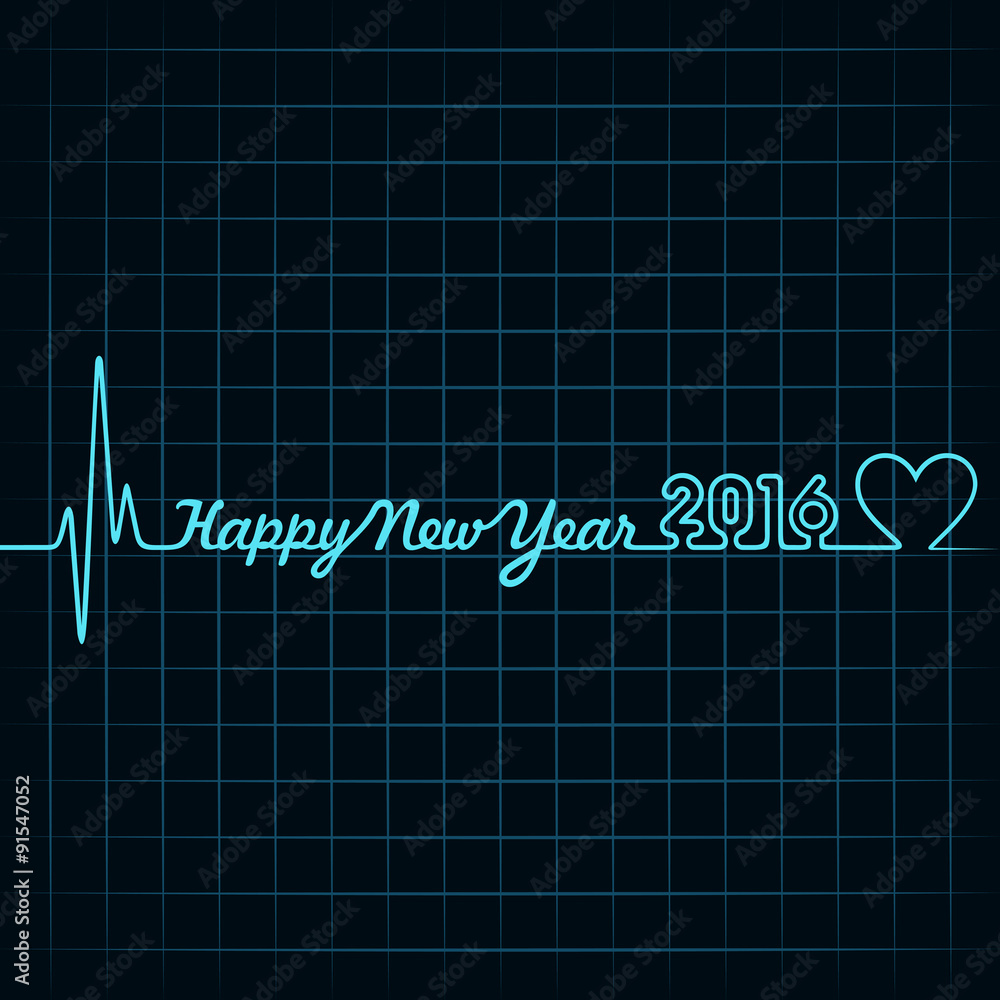creative New Year 2016 design with heartbeat and heart symbol stock vector creative New Year 2016 design with heartbeat and heart symbol stock vector
