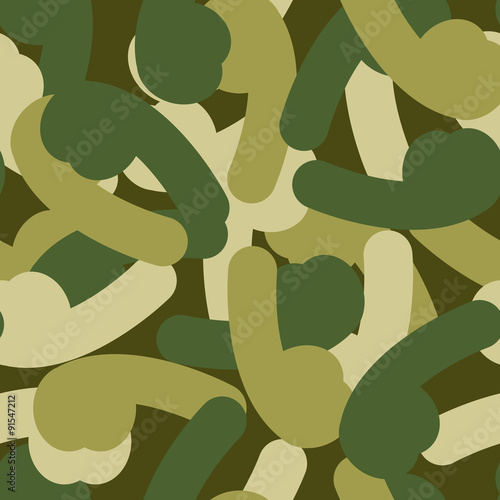 Military texture from penis. Army seamless pattern of sexual org