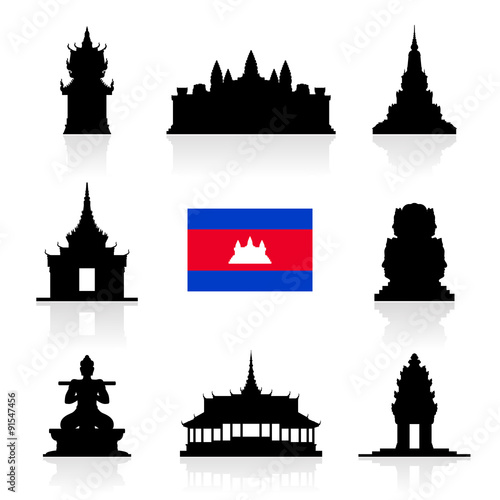 Beautiful Cambodia Travel Landmarks.