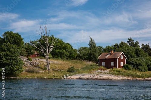 Canvas Print Traditional house of sweden in the country, Sweden