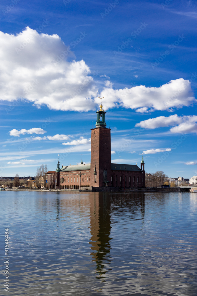 Stockholm City Hall with reflection, Stockholm, Sweden