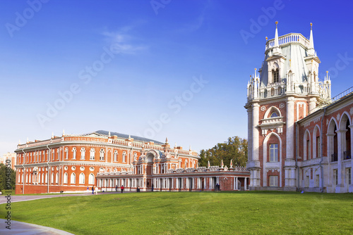 Photography The grand palace of queen Catherine the Great in Tsaritsyno, Moscow, Russia