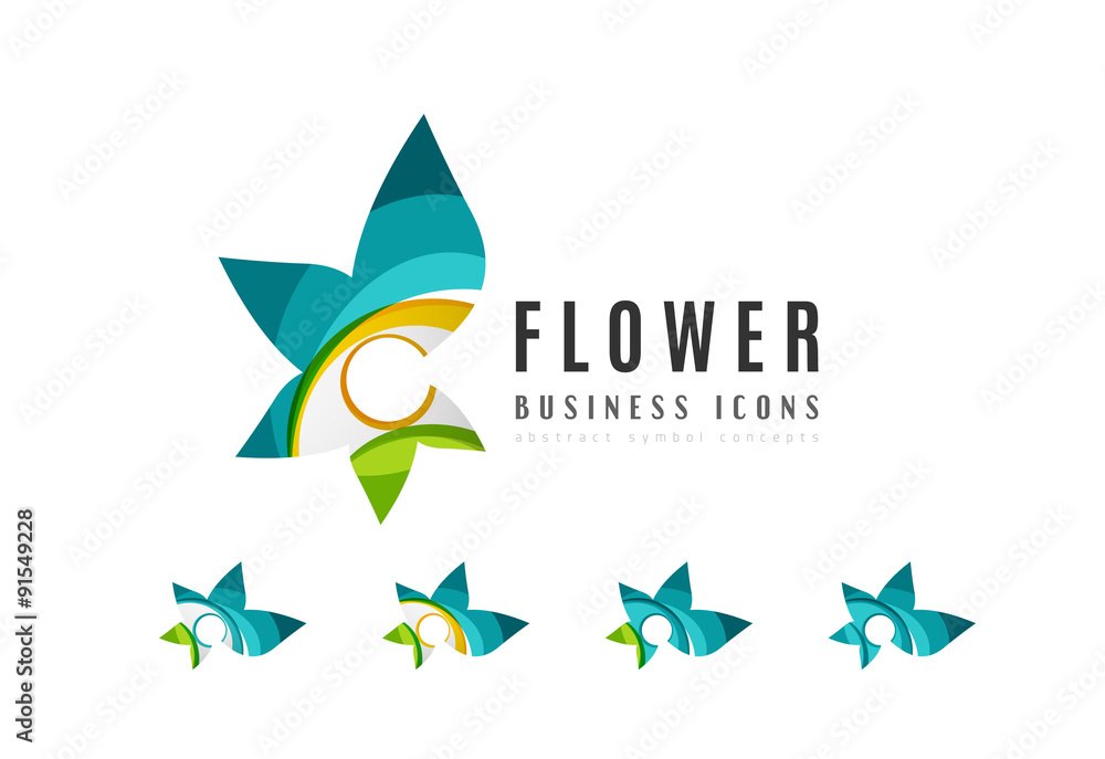 Obraz premium Set of abstract flower logo business icons