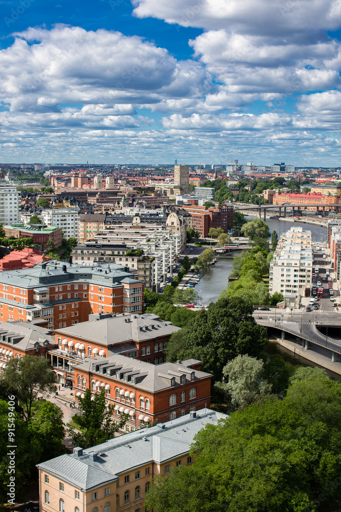 Aerial view of Stockholm City, Stockholm, Sweden