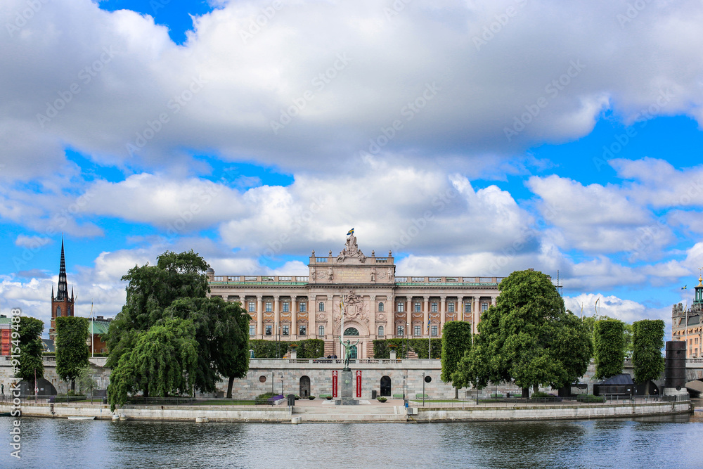 Fototapeta premium Parlament szwedzki, Sztokholm, Szwecja